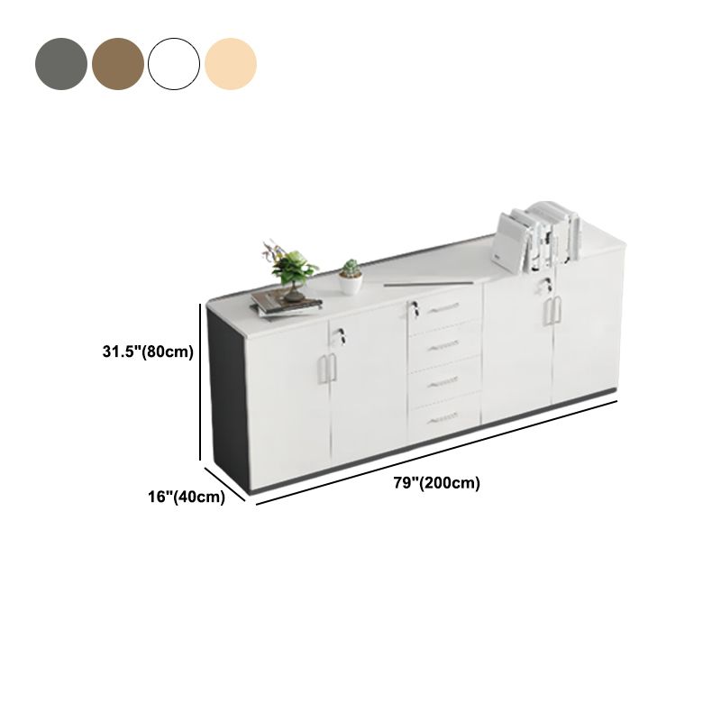 Contemporary File Cabinets Solid Wood Frame Key Lock Vertical File Cabinet