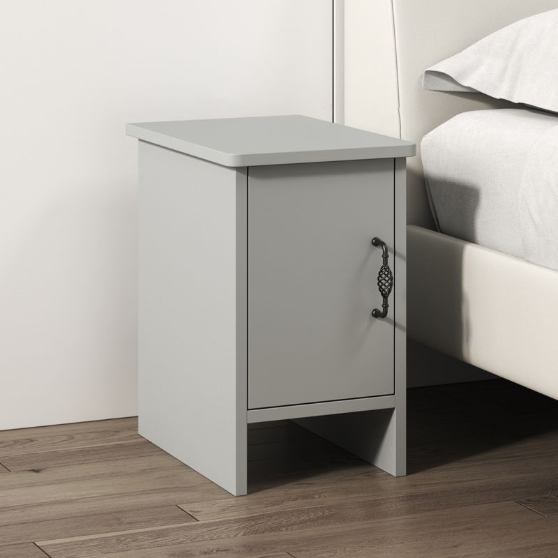 Modern Bedside Cabinet Right Side Grey Imitation Wood Night Table with Door