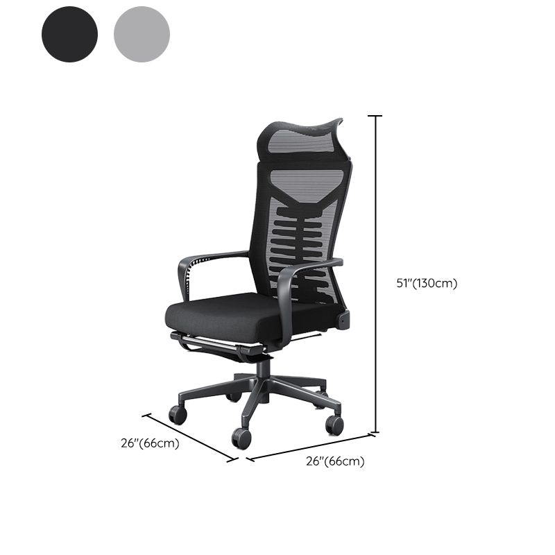 Fixed Arms Desk Chair Modern Adjustable Seat Height Ergonomic Chair with Wheels