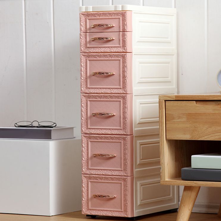 Scandinavian Vertical Kids Dresser Set Plastic Nursery Dresser for Bedroom