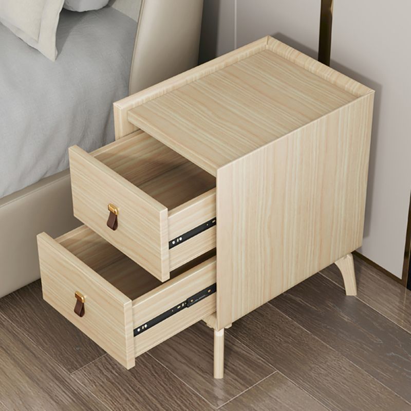 Contemporary Bed Nightstand Stone Bedside Cabinet with 2 Drawers