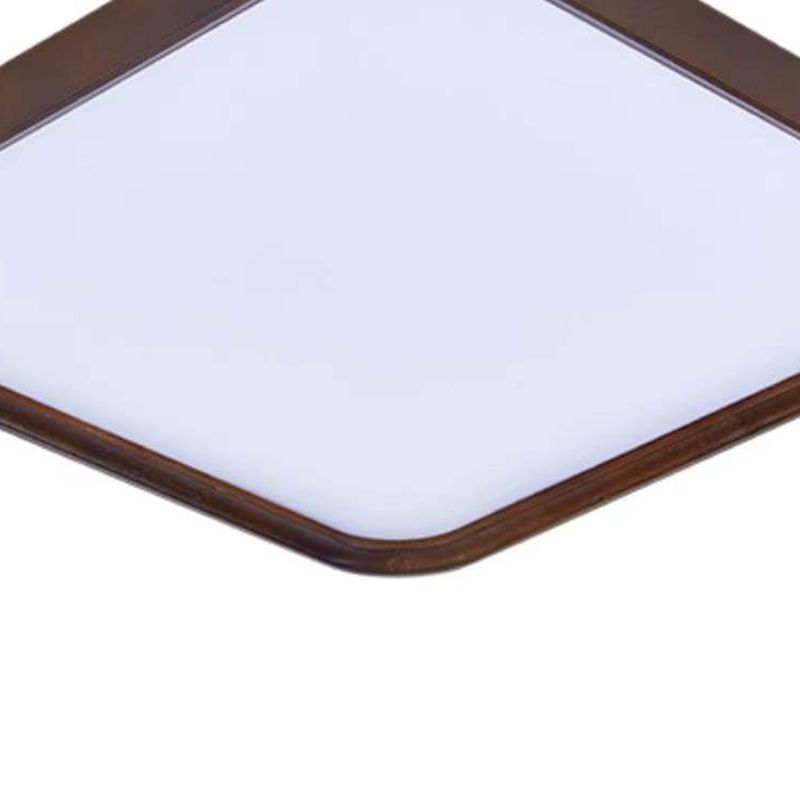 Geometry Shape LED Ceiling Lamp Modern Wood 1 Light Flush Mount for Living Room Study