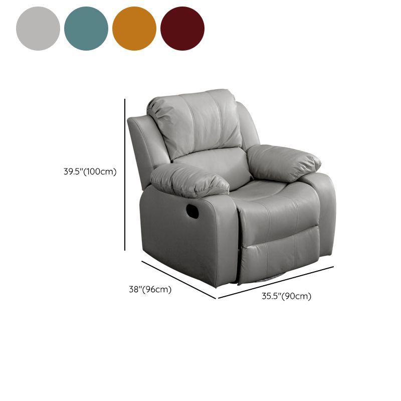 Contemporary Home Theater Recliner Metal Solid Color Manual-Push Botton