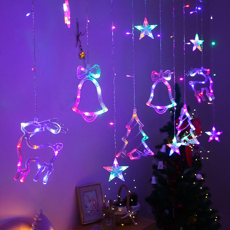 Modern Creative Rope Light Bells Copper Wire Curtain Light for Christmas Decorate