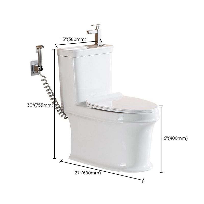 Modern Ceramic Flush Toilet Floor Mounted Toilet Bowl with Seat for Washroom