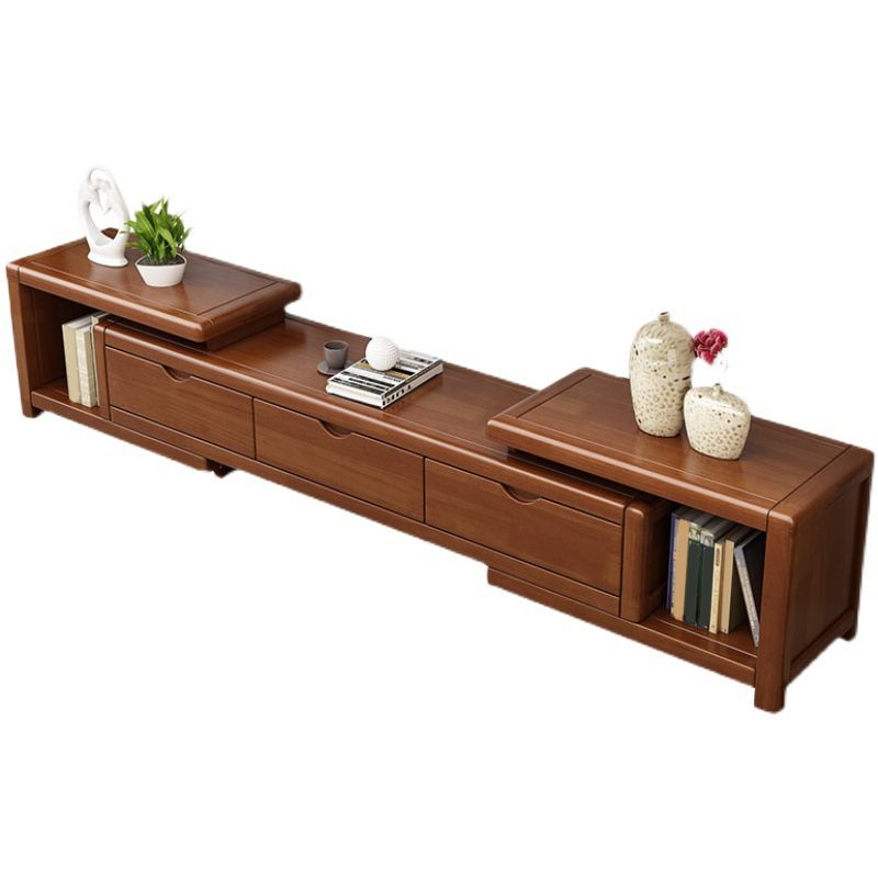 Modern Wood TV Media Stand Open Storage TV Stand with Drawers for Living Room