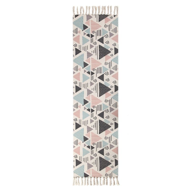 Tapis multicolore du sud-ouest en coton en coton de la zone imprimée géométrique tapis intérieur adapté aux animaux de compagnie pour chambre à coucher