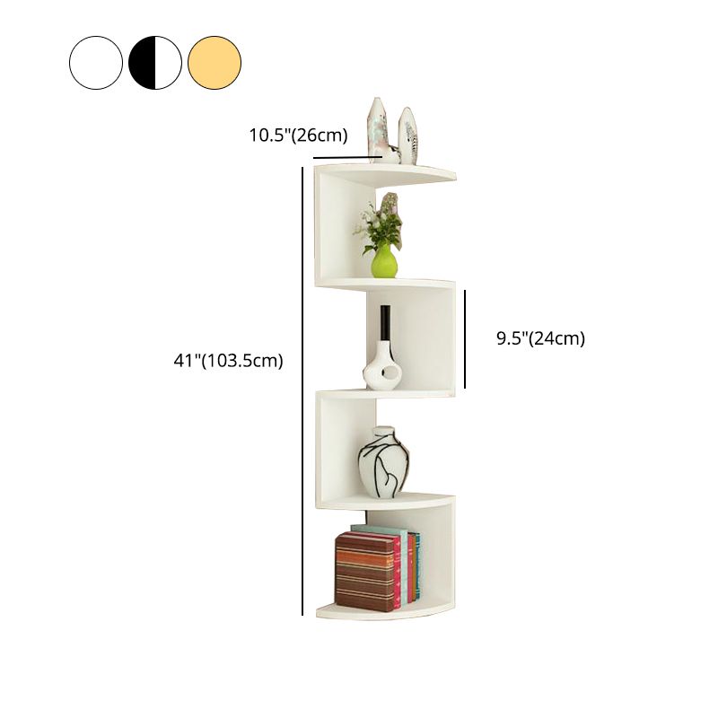 Contemporary Wall Mounted Bookcase Engineered Wood Bookshelf