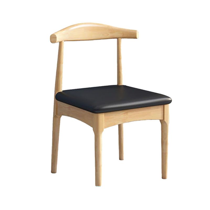 Rubberwood Modern Dining Chair Matte Finish Open Back Side Chair