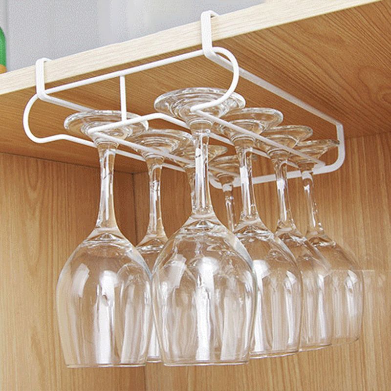 Contemporary Metal Glass & Stemware Holder Hanging Wine Glass Rack for Kitchen