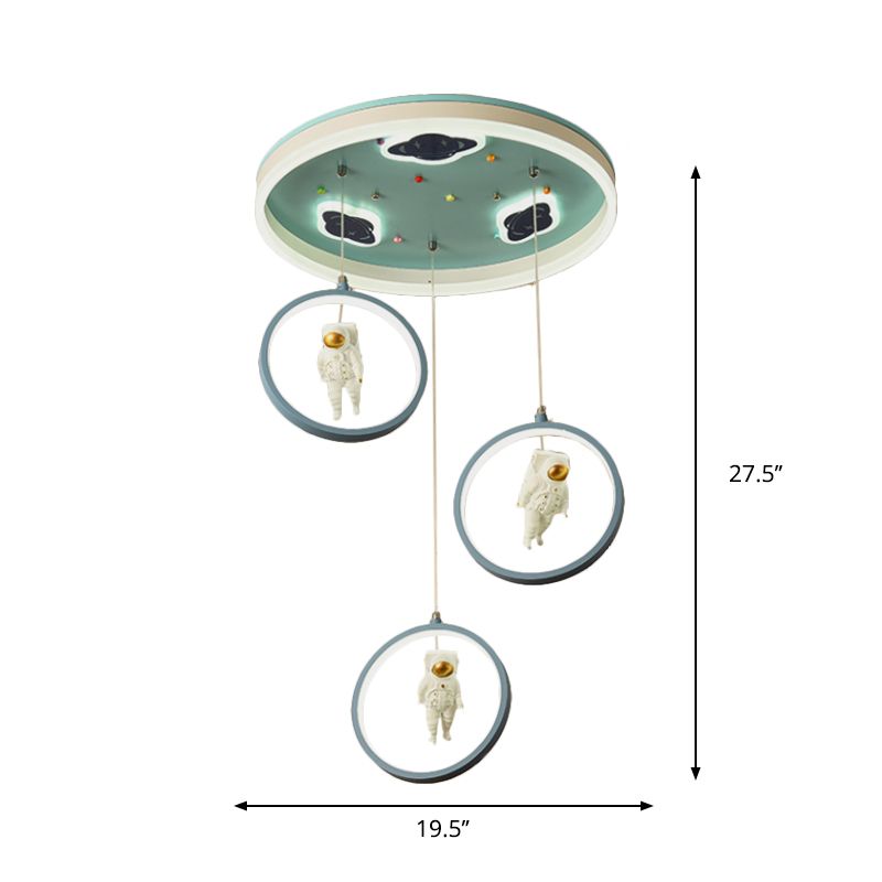 Éclairage de suspension de suspension en cartonnage à LED de suspension acrylique à LED avec déco Astronaute déco