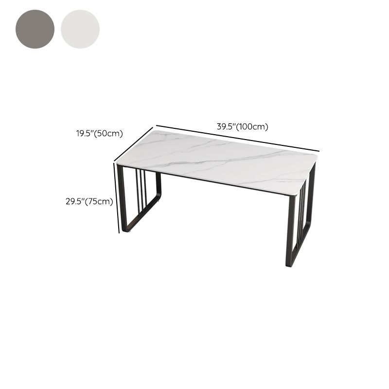 Curved Modern Office Desk Antique Finish Computer Desk with Metal Legs