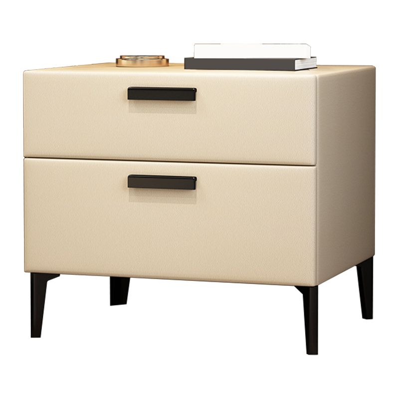 Modern Night Table Solid Wood Accent Table Nightstand with 2 Drawers