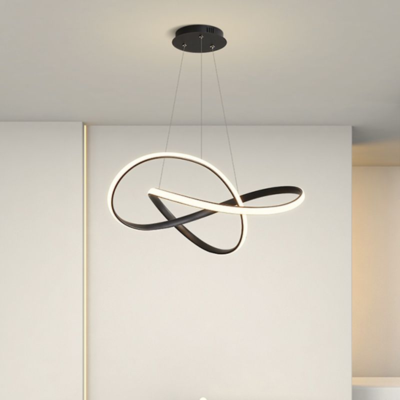 Modern Simple Chandelier Strip Shape Hanging Pendant Light Fixture for Bedroom