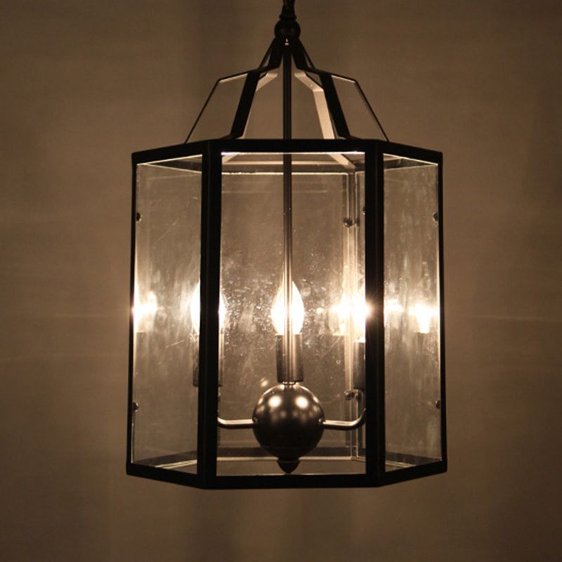 Candle Ceiling Hanging Light Fixture with Glass Shade for Dining Room Living Room