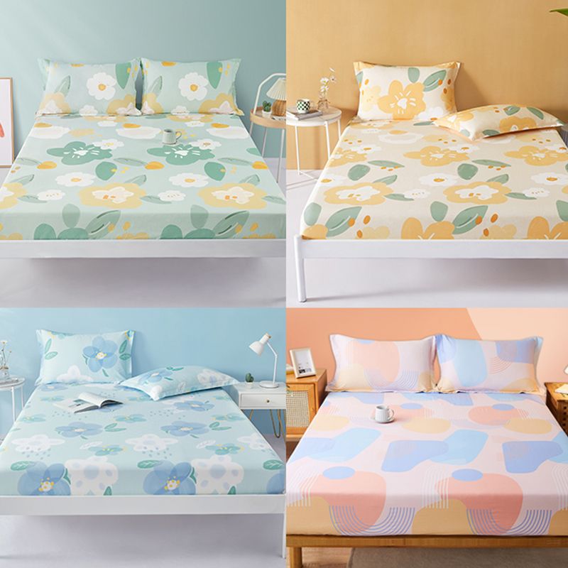 Sheet Sets Cotton Floral Printed Super Soft Wrinkle Resistant Breathable Bed Sheet Set