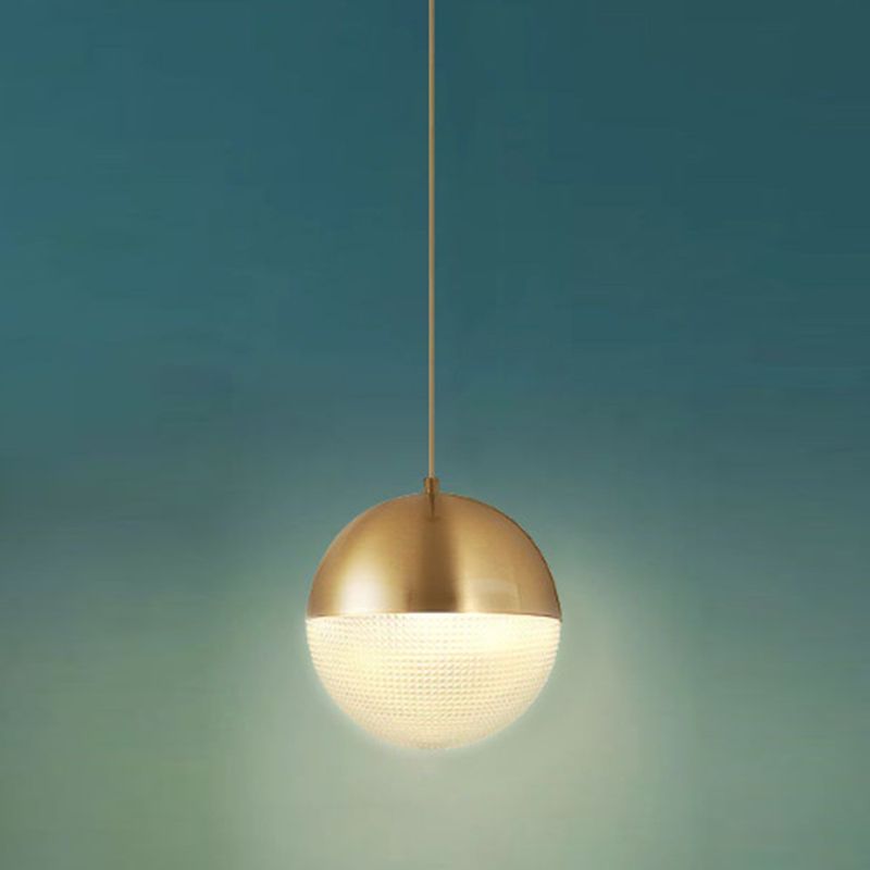 Spherical Shape Hanging Light Modern Style Glass 1 Light Hanging Lamp for Bedside