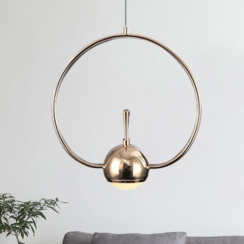 Rectangular/Triangular/Circular Wire Frame Ceiling Pendant Contemporary Metal 1 Light Chrome/Gold Pendant Light Fixture for Bedroom