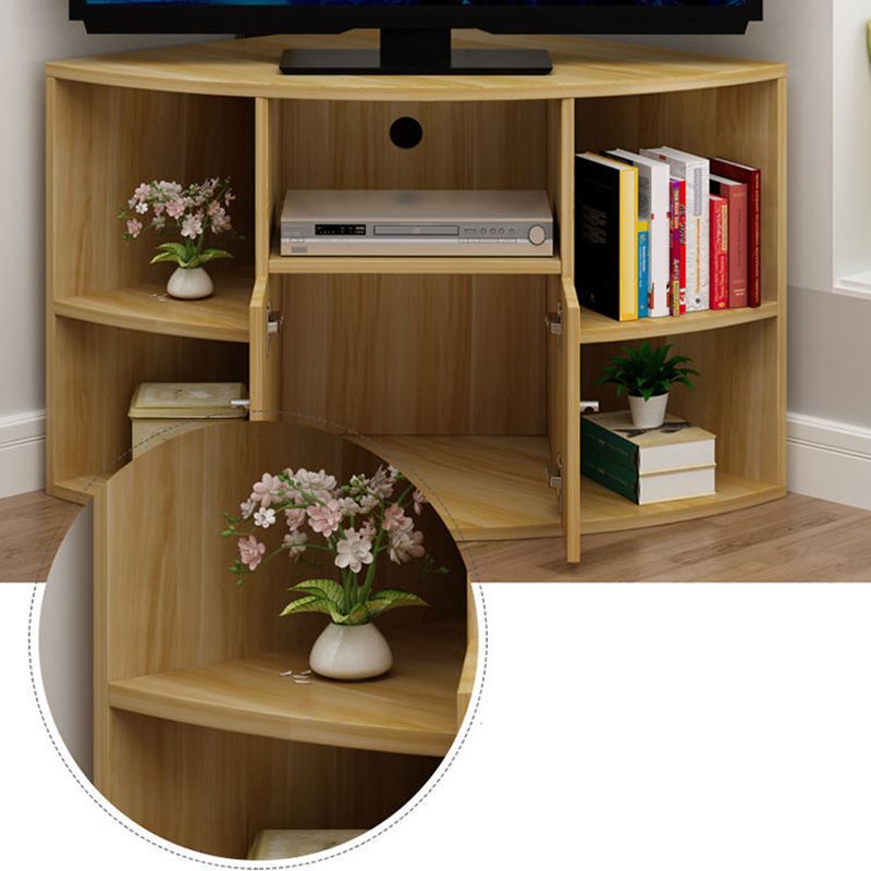 Contemporary Corner TV Stand Engineered Wood TV Cabinet with Door