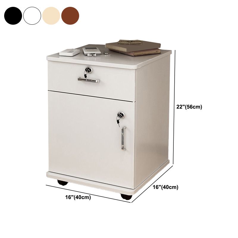 Modern Style Vertical File Cabinet Wood Filing Cabinet with Lock and Storage