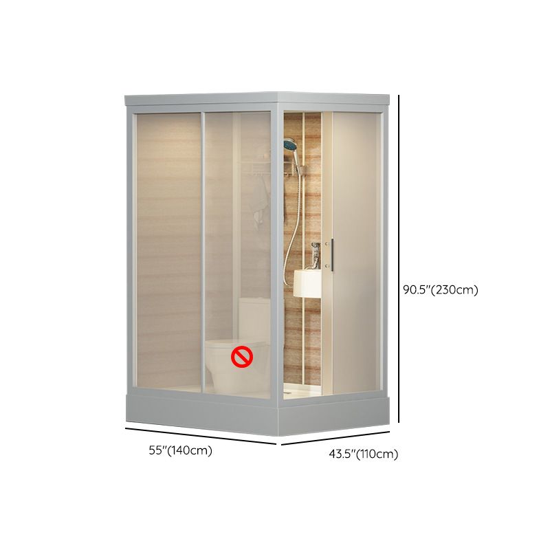 Single Sliding Frosted Glass  Shower Enclosure Framed Shower Enclosure in White