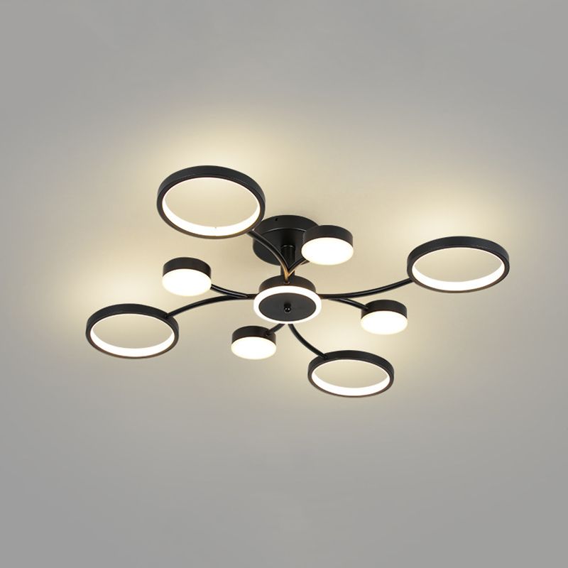 Modern Round Flush Ceiling Lights Metal Multiple-Light Ceiling Lighting