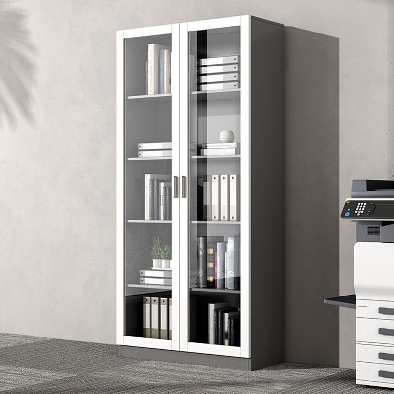 File Cabinet Wood and Glass Vertical Storage Shelves Contemporary File Cabinet