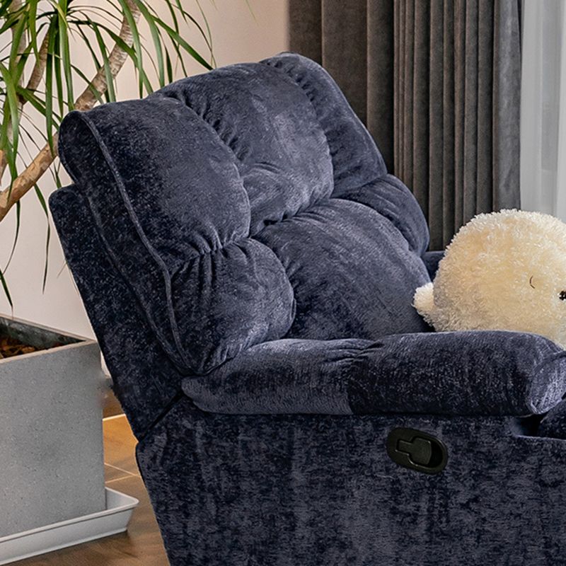 Contemporary Standard Recliner with Tufted Back in Microsuede/Chenille