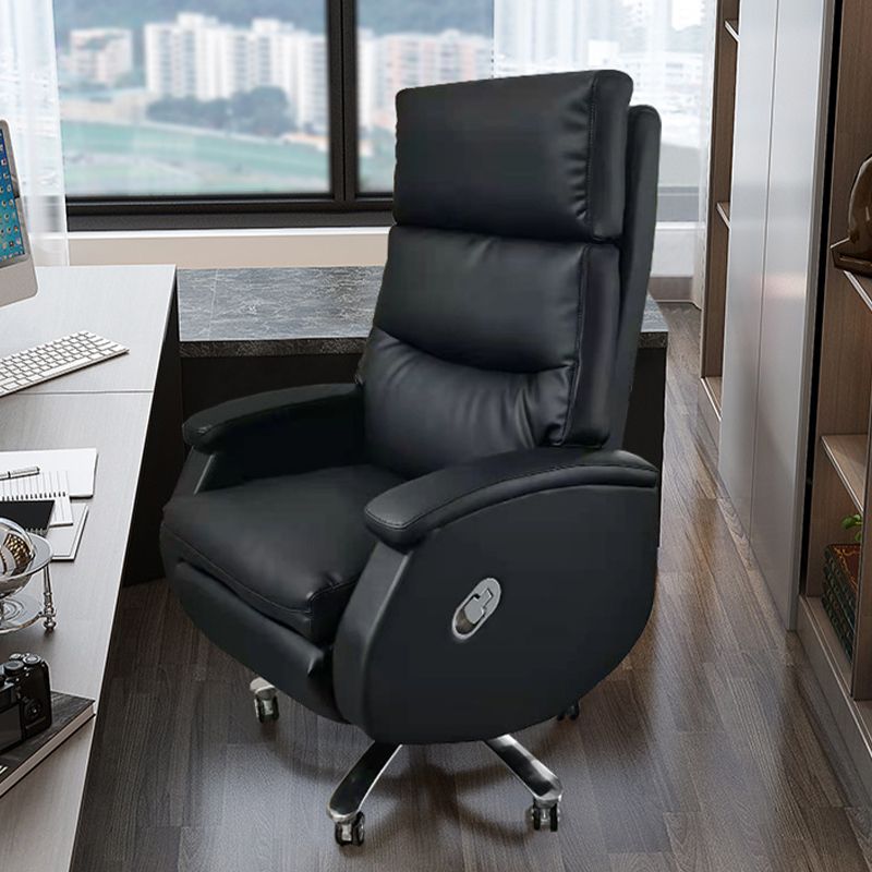 Modern Office Chair Armless Leather Adjustable Seat Height Desk Chair with Wheels