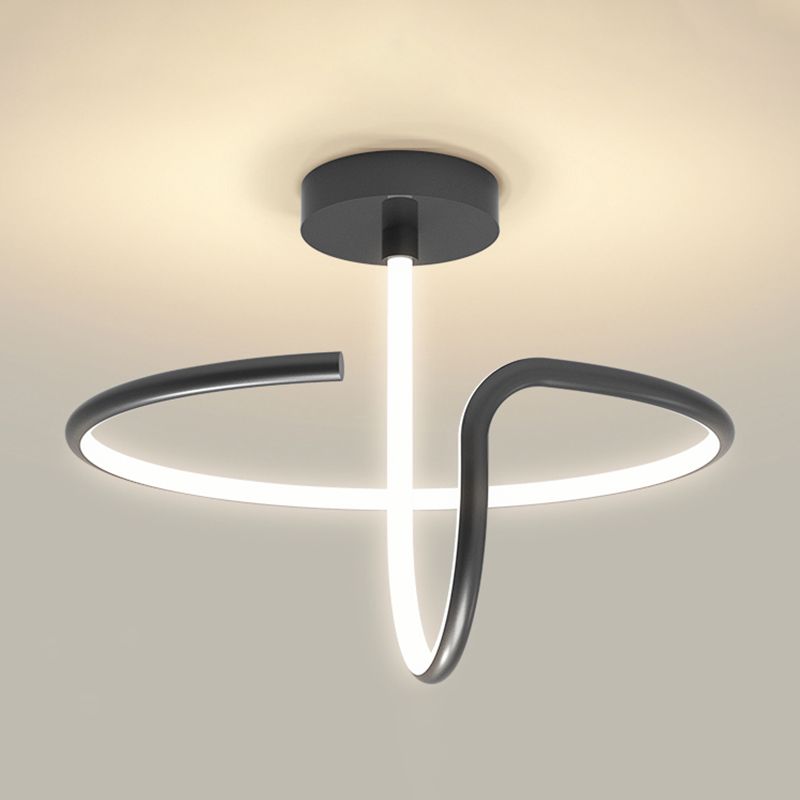 Modern Style Linear Shape Ceiling Light Metal 1 Light Ceiling Lamp for Bedroom