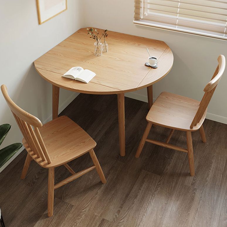 Folding Round Dining Table Solid Wood Dining Table with 4 Legs