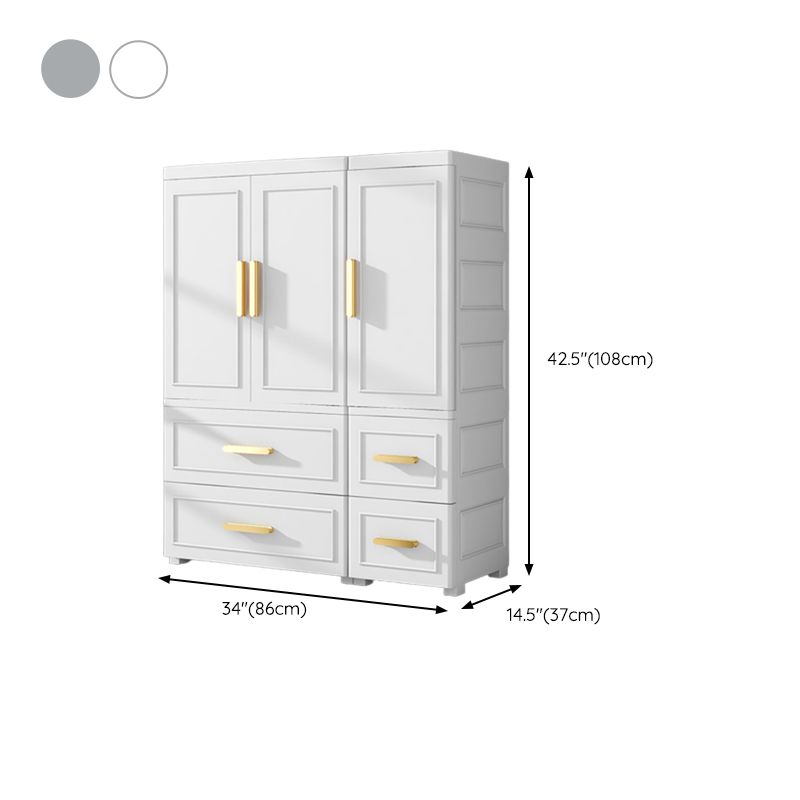 Contemporary Kids Closet Glossy Coat Locker With Door and Shelved