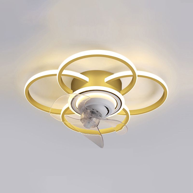 Metal Round Shape Ceiling Fans Light Modern Style 5-Lights Ceiling Fan Light