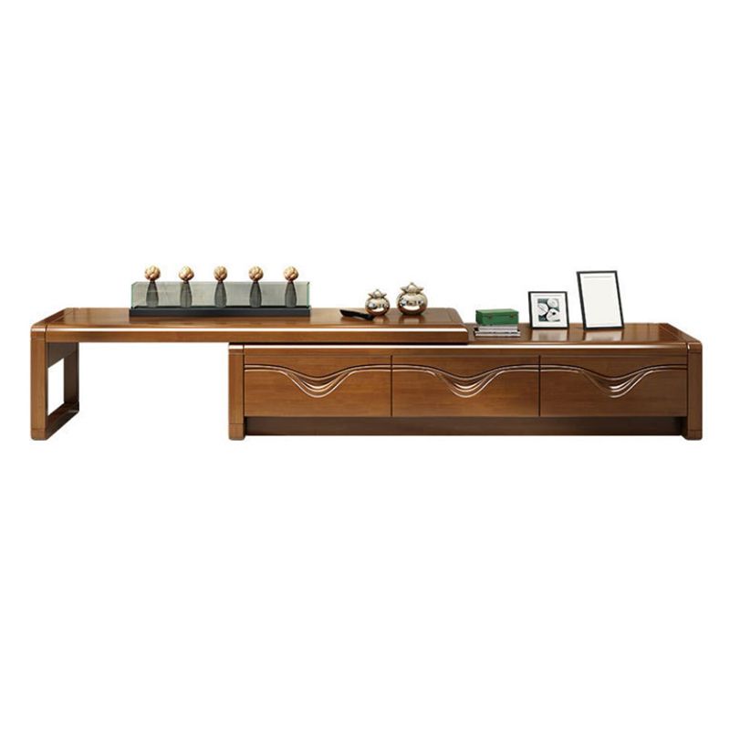 Solid Wood Media Console Traditional TV Stand Console with Drawers