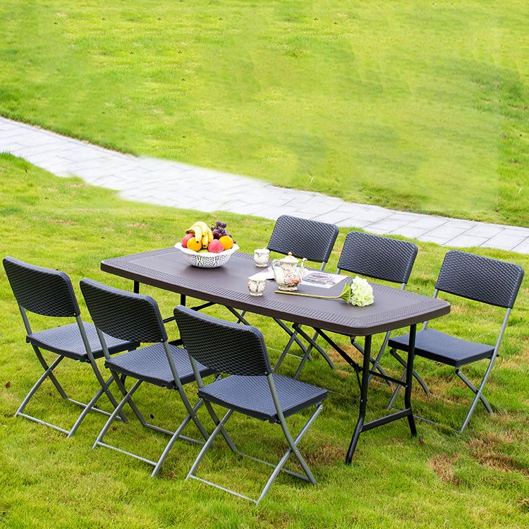 Contemporary Style Camping Table Rectangle Shape Plastic Water Resistant Table