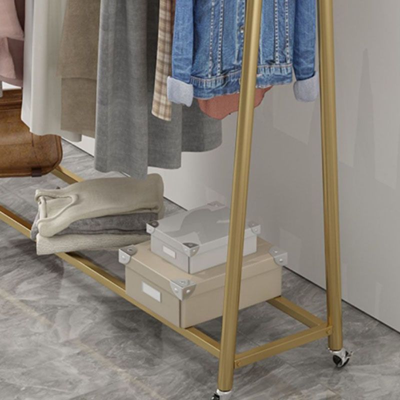 Modern Style Coat Rack Metallic Free Standing Coat Rack With Storage Shelving