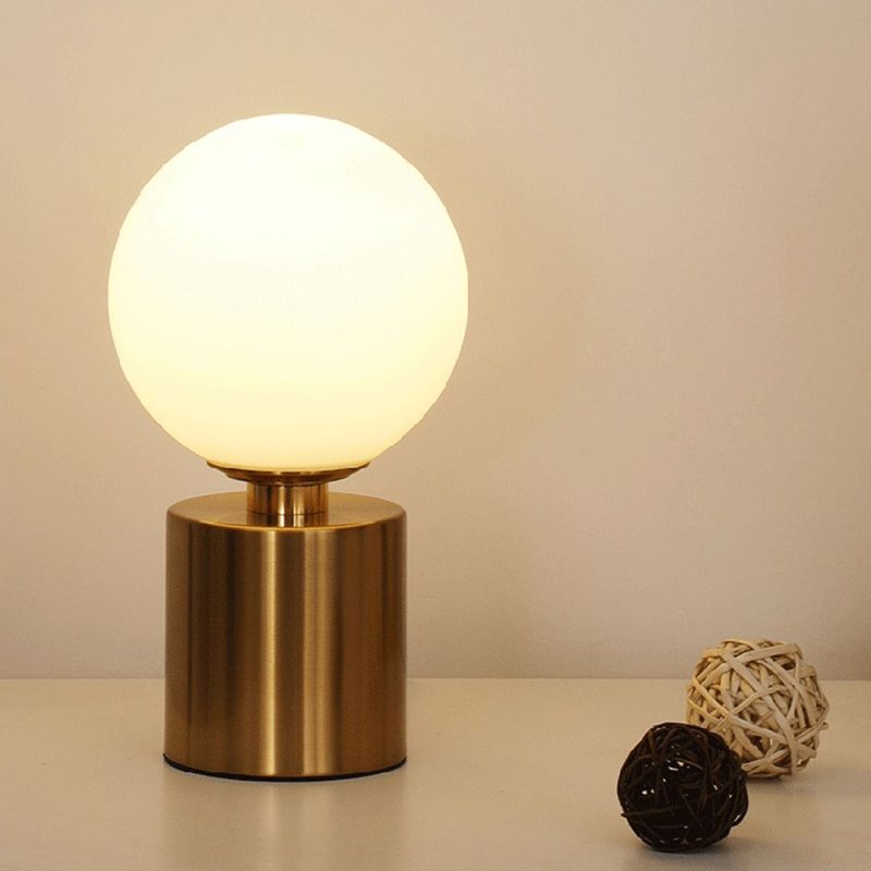 Style simple Global Table Lampe Opal Verre 1 Bulbe de la chambre Night Stand Light