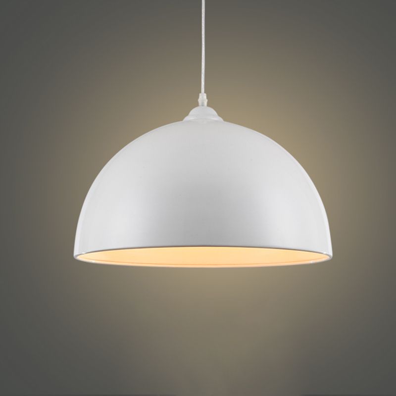 1-Light Dome Shade Pendant Lamp, Contemporary Metal Hanging Light for Restaurant