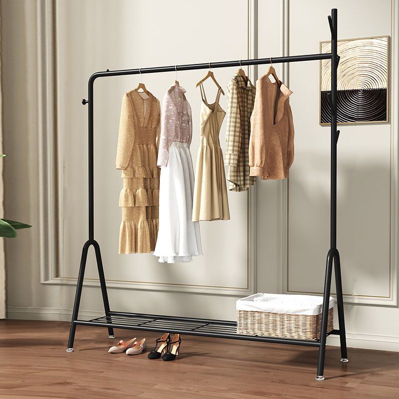 Contemporary Coat Hanger Metal Hooks Shelving Included Free Standing Coat Rack