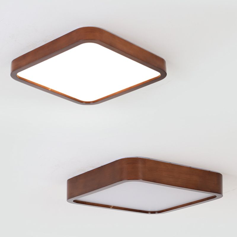 Wood Geometric Light Fixtures Modern Flush Mount Ceiling Lights for Living Room