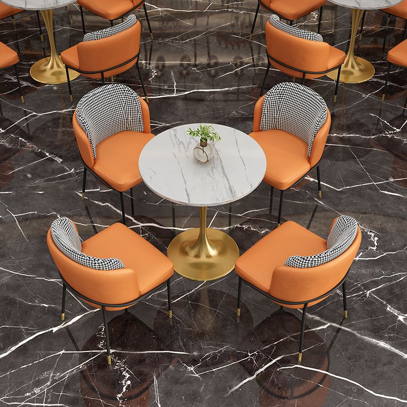 Sintered Stone Dining Table Traditional Luxury Round Tulip Dining Table