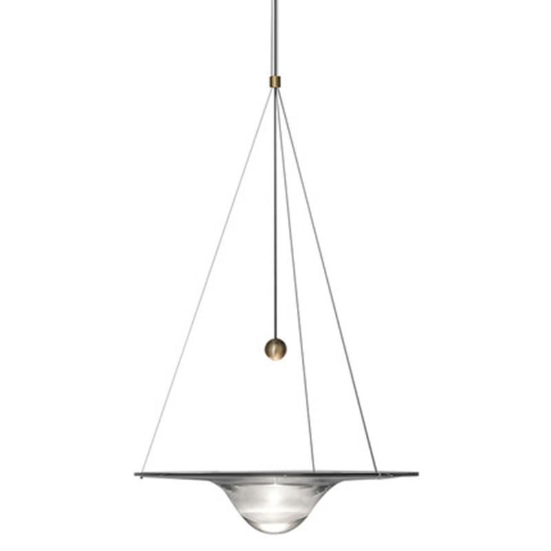 1-Light Clear Glass Suspension Pendant Light Contemporary Down Mini Pendant for Dining Room