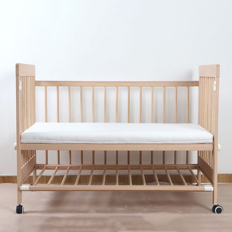 Convertible Baby Crib Wood Nursery Bed with Adjustable Height