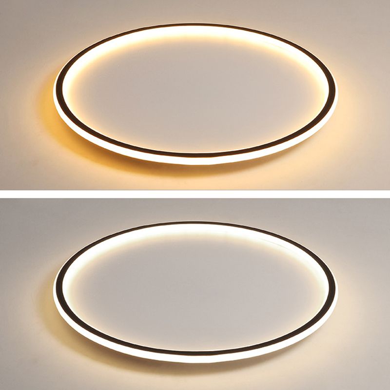 Cerchio vicino all'illuminazione a soffitto Lampada da incasso a LED in acrilico stile semplice per camera da letto in nero