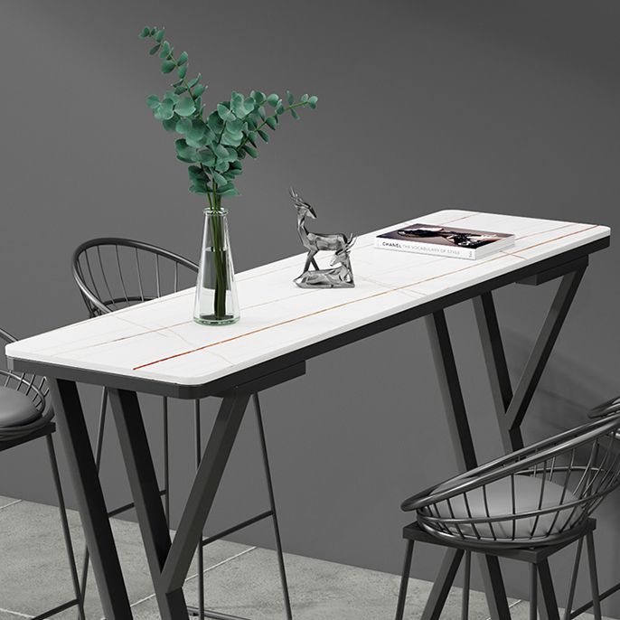 Mesa de barra superior de piedra mesa de bistro de estilo industrial de 42 pulgadas para restaurante