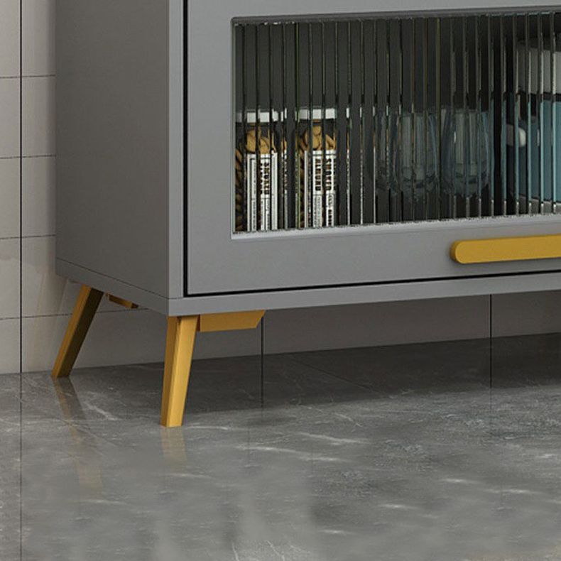 Modern Style Kitchen Server Engineered Wood Server with Metal Legs