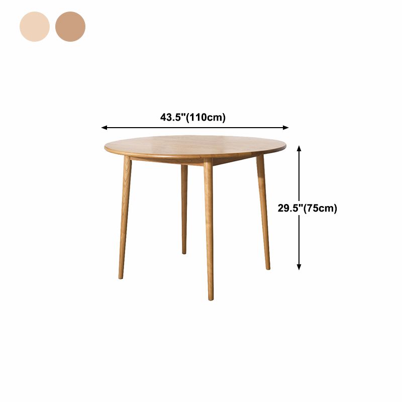 Solid Wood Contemporary Round Dining Table Wood Top Table with 4 Legs