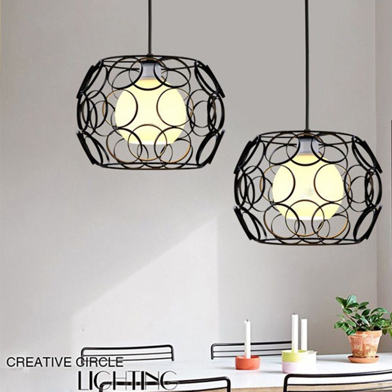 Éclairage pendentif tambour Lights de plafond industriel en métal 1 luminaire d'éclairage léger