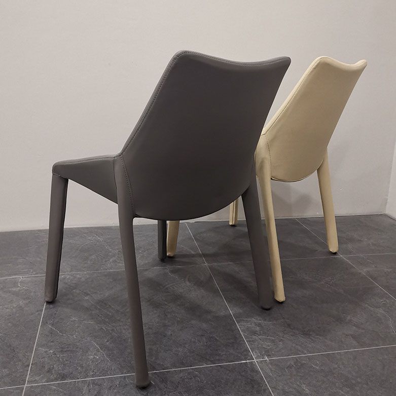 Contemporary Steel Dining Chair Parsons Furniture in Matte Finish for Home