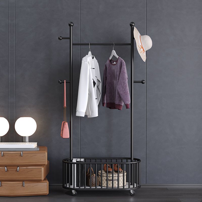 Modern Metal Coat Rack Classic Plain Coat Hanger with Castors